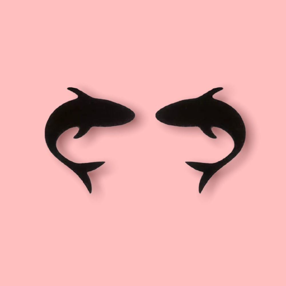 Dolphin Black Earrings